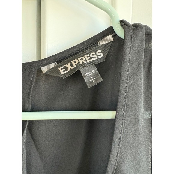 Express Black Sleeveless Blouse Top Keyhole Back Casual Tank S - Picture 3 of 4